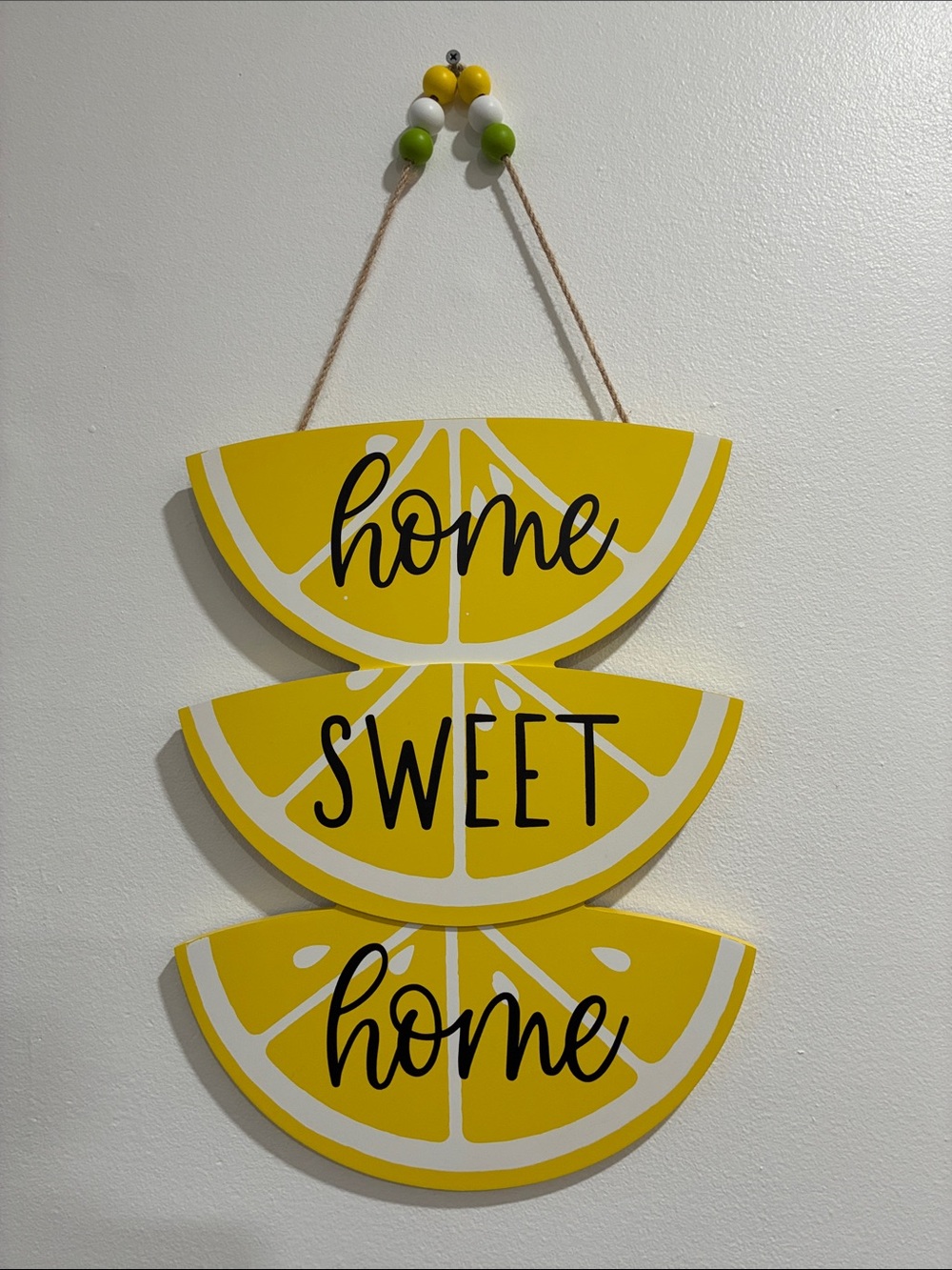 NWT- Yellow "Home Sweet Home" Lemon Shaped Wooden Sign 🍋